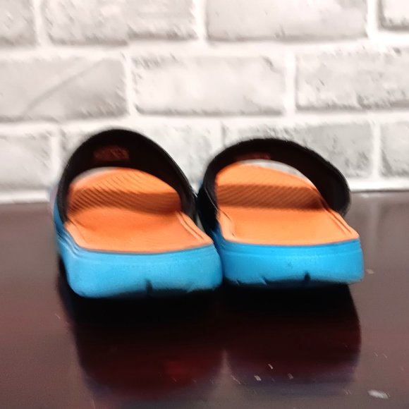 Nike KD slip on sandals  Kevin Durant Size 8 Orange Black Blue Colorblock slides - Picture 7 of 10